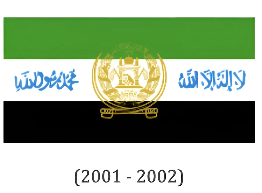 تصویر پرچم افغانستان در سال های 2001 تا 2002